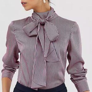 Ted Baker Drenda tie detail stripe blouse